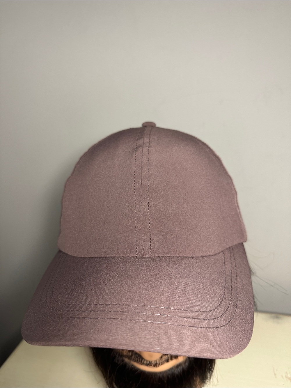 Apana Mauve Suede-Look open back for ponytail Baseball Cap